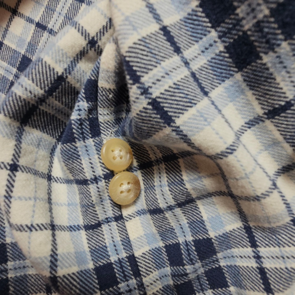 Polo Ralph Lauren Mens XXL Blue White Plaid Cotton Button Down Shirt Long Sleeve - Picture 9 of 16